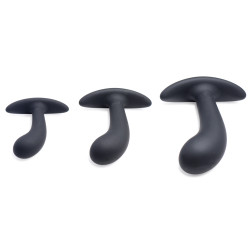 Master Series Pack de 3 plugs Trainer Silicone Dark Delights Noirs